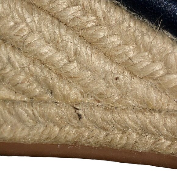 Nurture Toshe Espadrilles Peek Toe Sandals Womens 8M Used Blue Leather - Picture 9 of 16